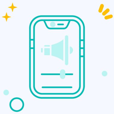 mavi arka planda izole edilmiş kulaklık simgesine sahip akıllı hoparlör. Müzik konsepti. Kablosuz bağlantı hatlı müzik konsepti. Renkli taslak konsepti. vektör.