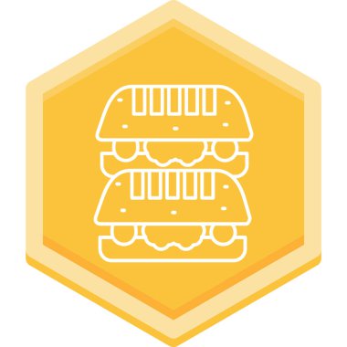 Hamburger ikonu vektör illüstrasyonu