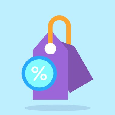 Alışveriş çantası indirimi ikon vektör illüstrasyon tasarımı