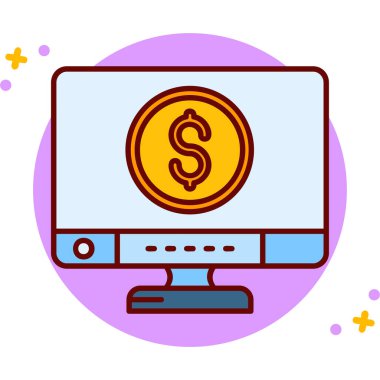 Dolar simgesi. Web için para vektör simgelerinin basit illüstrasyonu