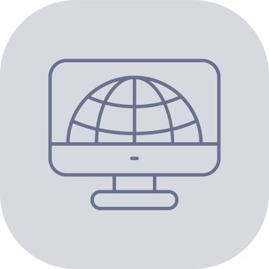 İnternet simgesi, vektör illüstrasyonu.