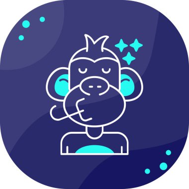 çizgi maymun simgesi beyaz arkaplanda izole edildi. Hayvan işareti. Renkli taslak konsepti. vektör