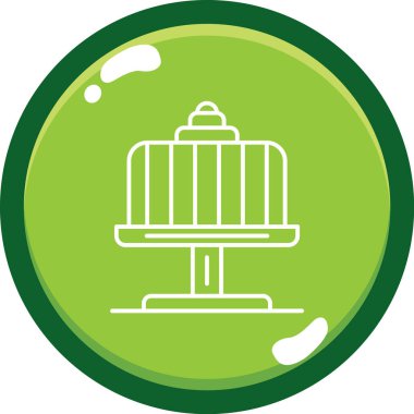 Yeşil ve beyaz bir ikonun vektör illüstrasyonu