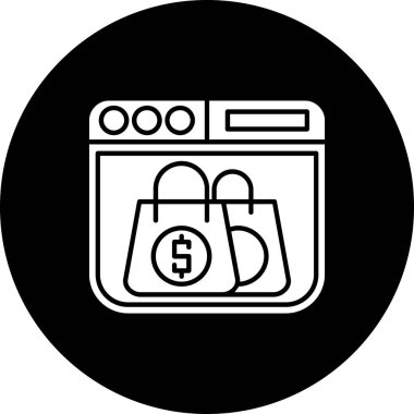 Çanta simgesinin vektör illüstrasyonu