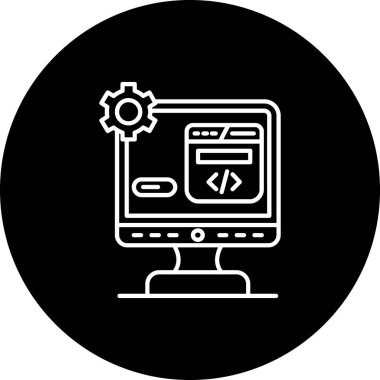 Web geliştirme simgesi, masaüstü için vektör illüstrasyonu