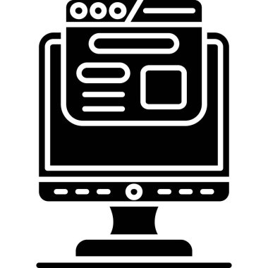 monitör bilgisayar vektör simgesi