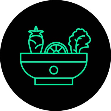 Benzersiz kase ve sebze vektör sembolü