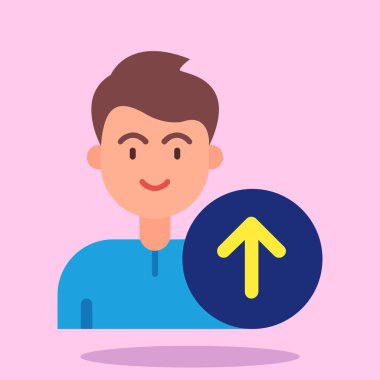 Dairesel oku olan bir adamın vektör illüstrasyonu