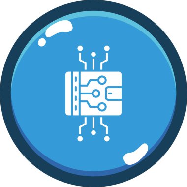 Devre kartı simgesi. Web için işlemci vektör simgelerinin düz çizimi