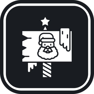 Noel şapkası simgesi, basit stil