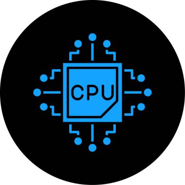 Cpu simgesi, modern vektör illüstrasyon tasarımı