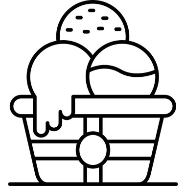 Sepet yemek simgesi ana hatlarıyla