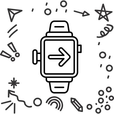 smartwatch simgesini izle, taslak biçimi