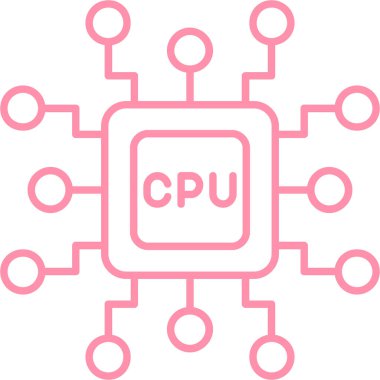 Cpu simgesinin vektör illüstrasyonu