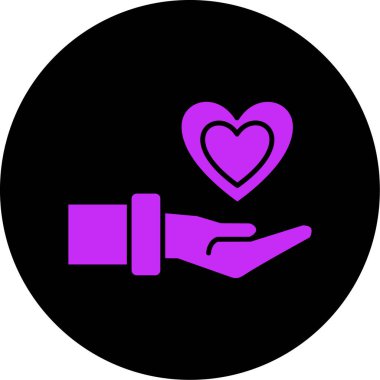 el simge vektör çizim kalbinde