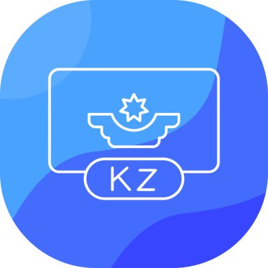 Ukrayna 'nın mavi ana hatlı bayrağı ve beyaz arkaplanda izole edilmiş yıldız ikonu. Ulusal bağımsızlık günü. Ukrayna bayrağı. vektör