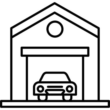 Garaj arabası ikonu. vektör illüstrasyonu