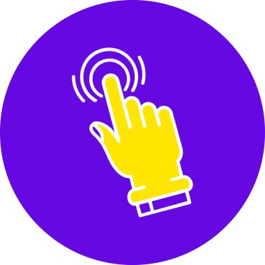 Parmak dokunuşu ekranı olan el. vektör illüstrasyonu