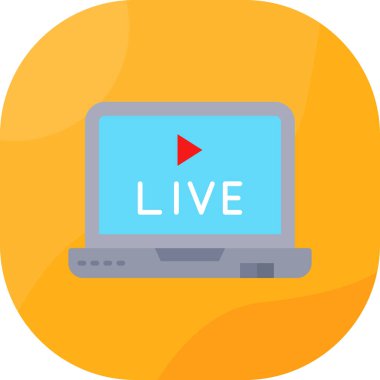 online canlı vektör simgesi modern düz tasarım