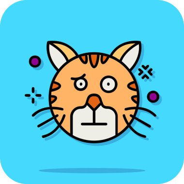 Tatlı kaplan çizgi film karakteri. hayvan vektör illüstrasyonu