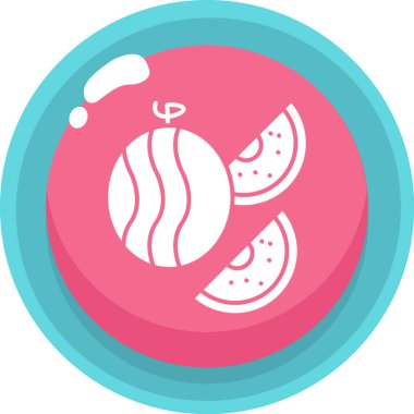 Taze karpuz simgesi, vektör illüstrasyonu