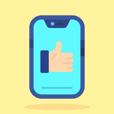 Akıllı telefon, el gibi. vektör illüstrasyonu