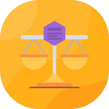 Adalet dengesi simgesi, vektör illüstrasyonu