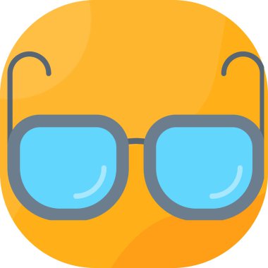 Gözlük güneş gözlüğü simgesi düz stil