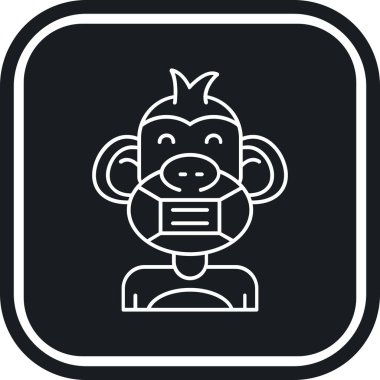 modada izole edilmiş arkaplanda maymun simgesi