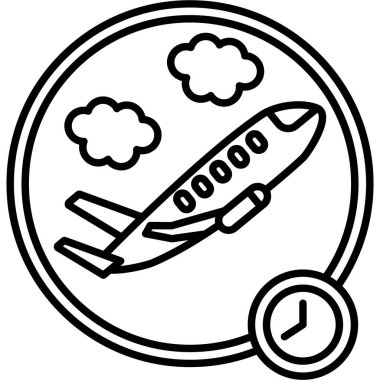 uçuş yolcu uçağı simgesi ana hat biçiminde