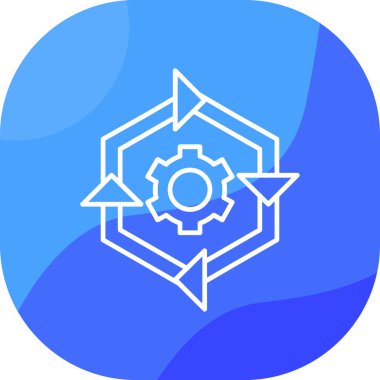 Düz dizaynda vektör dişlisi simgesi