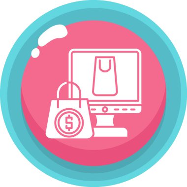 Online ödeme düz vektör simgesi