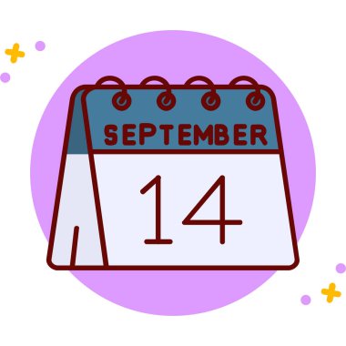 Takvim vektör illüstrasyon tasarımının 1 Eylül tarihli takvimi