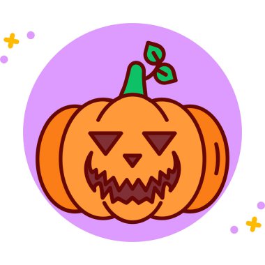 Mutlu balkabağı ikonu, vektör illüstrasyonu