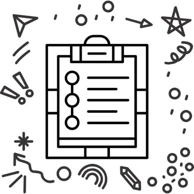 Büyütücü cam çizgi vektörü olan belge kağıdı