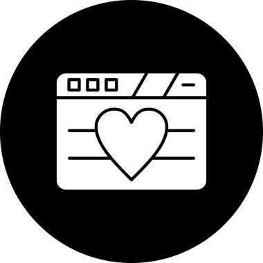 Kalp ikonu vektör illüstrasyonu