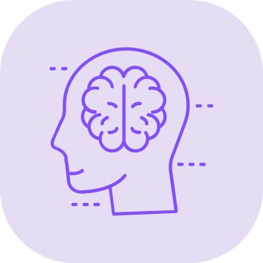 İnsan beyni simgesi, vektör tasarımı illüstrasyonu