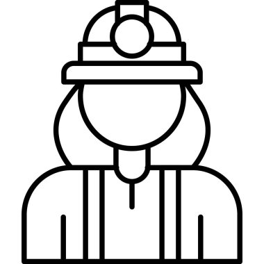 avatar kadın kişisi simgesi ana hat biçiminde