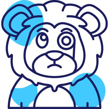 Hayvan yüz ifadesi simgesi - taslak biçimi