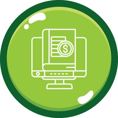 Çember simgesi olan dizüstü bilgisayar, basit tasarım