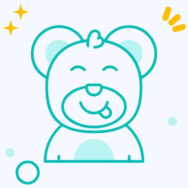 Taslak biçiminde sevimli ayı bebek yüzü simgesi