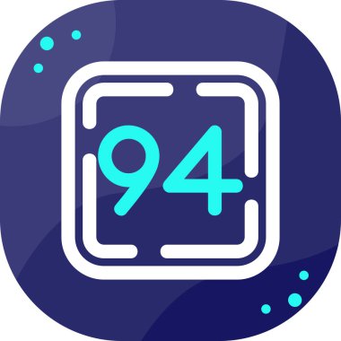 9 numaralı mavi ve beyaz simgenin vektör illüstrasyonu