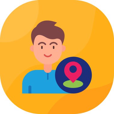 man konum haritası simgesi düz biçimli