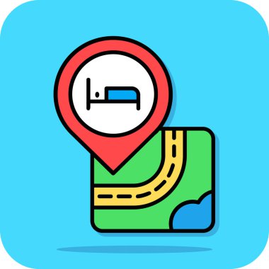 Navigasyon konumu haritası simgesi - taslak biçimi