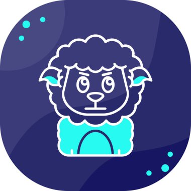 Koyun başı simgesi beyaz arkaplanda izole edildi. Koyun kafası işareti. Renkli taslak konsepti. vektör