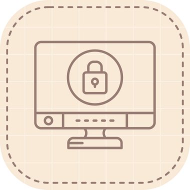 Web güvenlik vektör simgesi modern ince çizgi illüstrasyonu