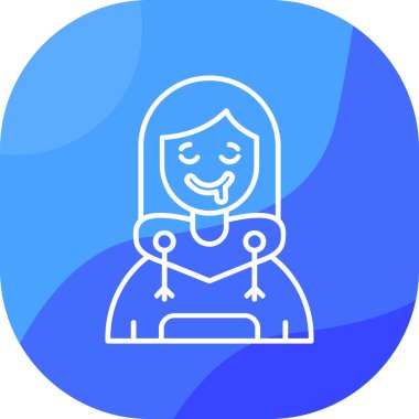 Kızım. Web simgesi basit illüstrasyon