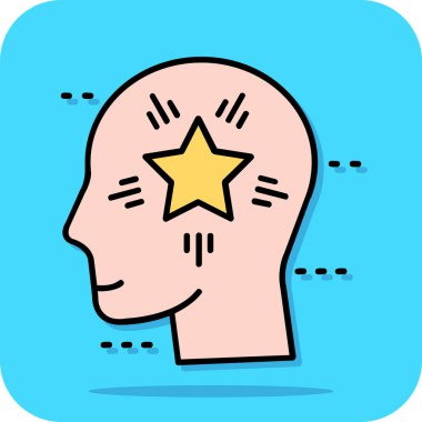 Yıldız ikonu vektör çizimi ile mutlu insan yüzü