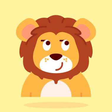 izole aslan karikatür tasarımı, vektör illüstrasyonu