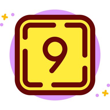 9 numara simgesi, çizgi film stili